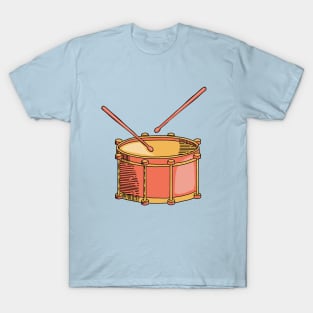 Drum Hand Drawn Line Art Musical Instrument T-Shirt